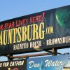 HAUNTSBURG's new billboard for 2010 on Interstate 74.  Can't miss it!  Thanks to Jeremy and Olympus Media for their assistance and diligence.